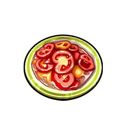 Golden egg and tomato